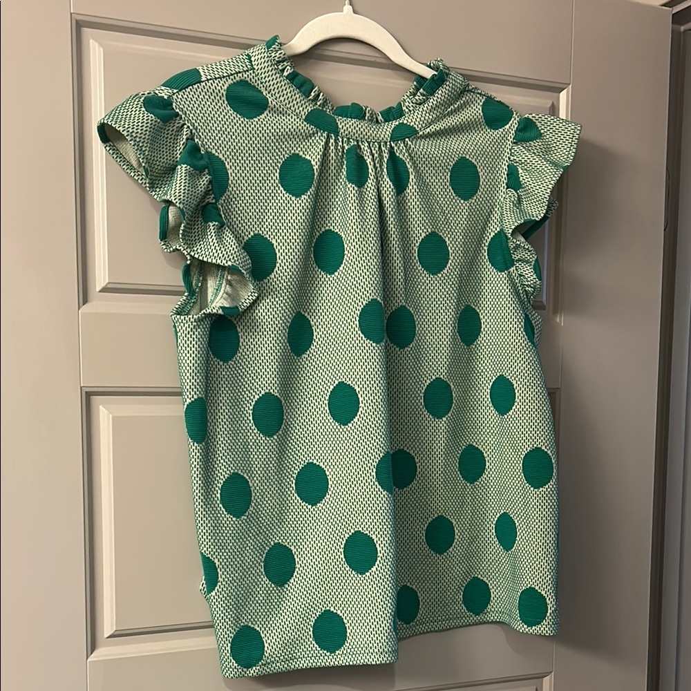 Green Polka Dot Women's Blouse